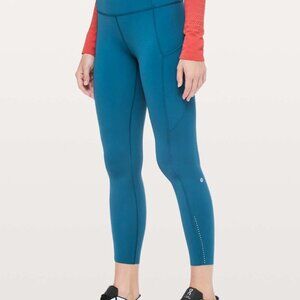 Lululemon Fast & Free 7/8 Tight II *Nulux 25" Carbon Blue - Size - 4